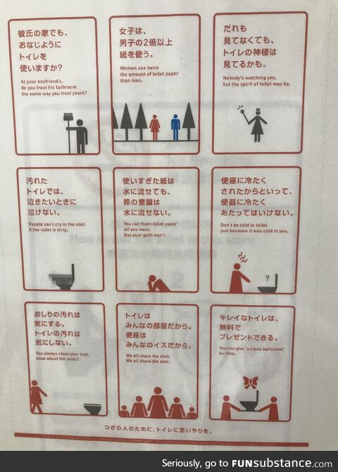 At a toilet in Japan