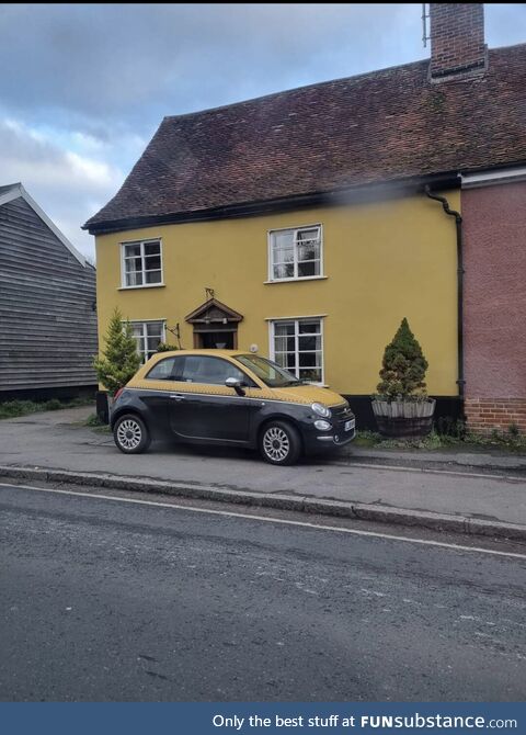 Colour coordinated house and car