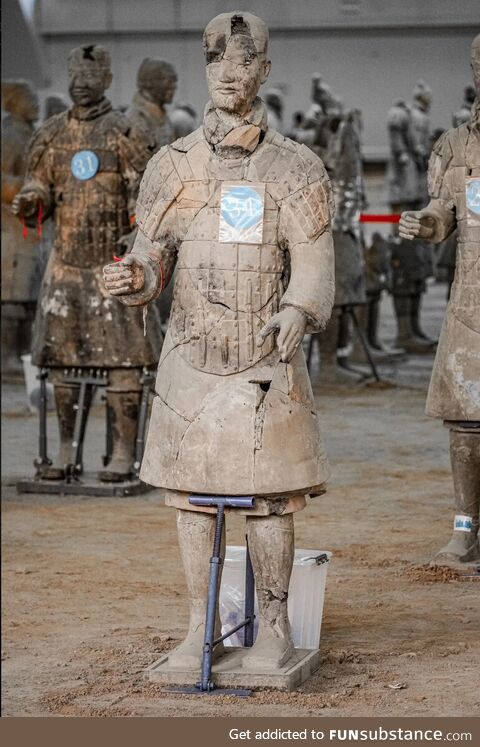 Terracotta warriors being restored