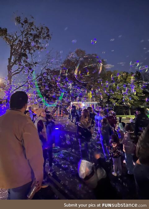 Bubbles at a fall festival