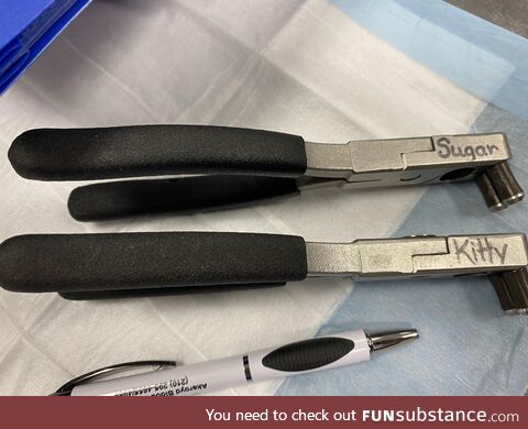 These tools we use in the blood donor center are called ‘Strippers’, so naturally