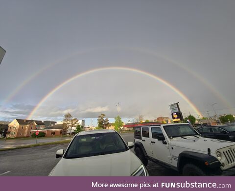 Double rainbow in Maine yesterday