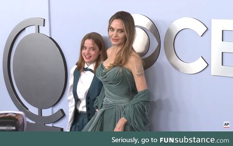 Angelina Jolie with daughter at Tony Award's