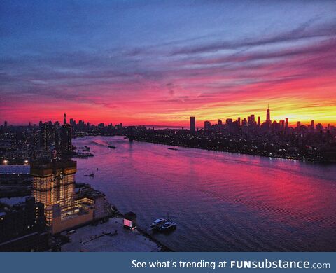 Manhattan sunset tonight