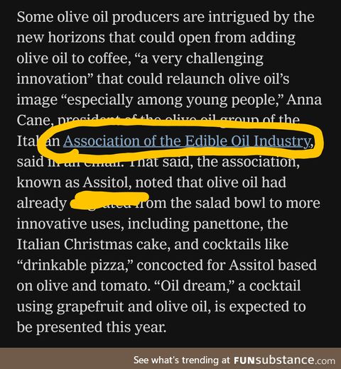 TIL the name of the Association of the Edible Oil Industry in Italy (and the fact that it