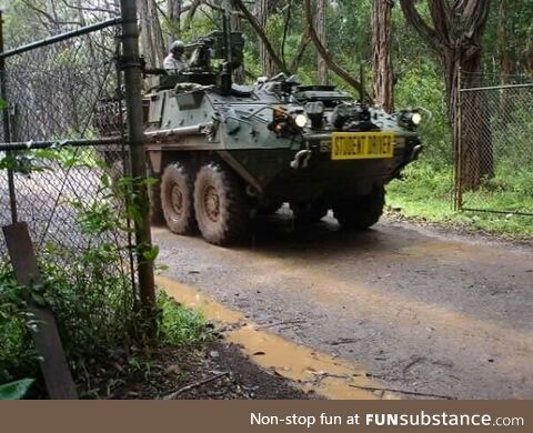 Student Driver operating Stryker in 2005