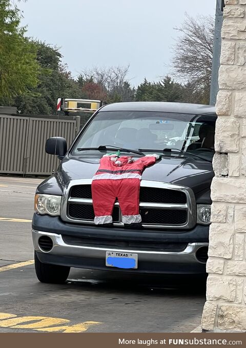 Apparently, the Dodge was faster than poor Santa