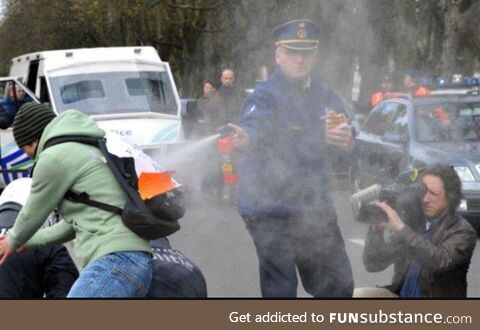 Belgian officer during riots