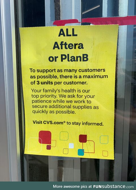 Local pharmacy is limiting plan B purchase