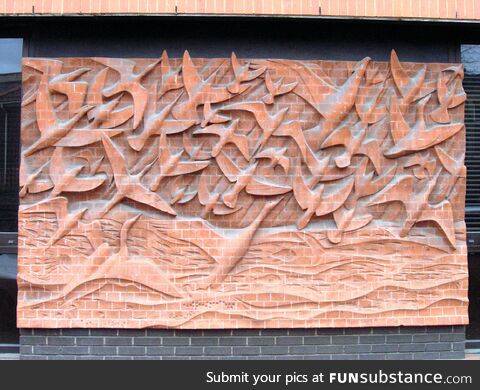 2nd of the five Ibstock brick panels, Bristol Eye Hospital. Made 1996 by Walter Ritchie