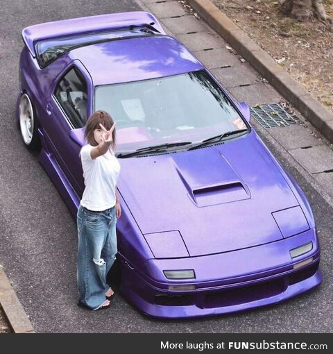 Japanese chick and RX-7 Turbo