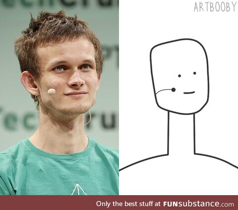 Just finished a portrait of Vitalik Buterin. I did my best! Hope you'll like it, chad