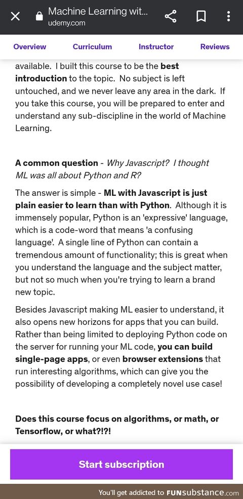 "Javascript- best language for ML"