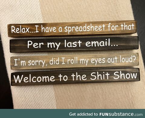 Work Humor….. Did we nail it?? Made these for our co workers Christmas gifts