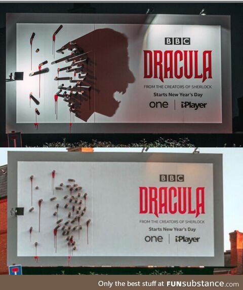 This Genius Poster for The Dracula Movie uses shadows very creatively so that The Dracula