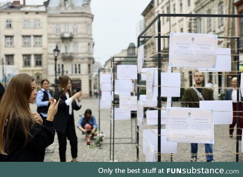 The Diplomas of Ukrainian students who were murdered in Russia's genocidal war against