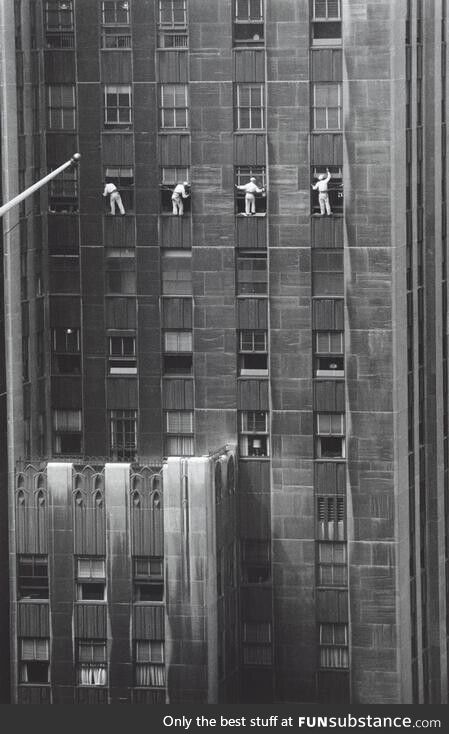 Window washers New York City, New York (1958)