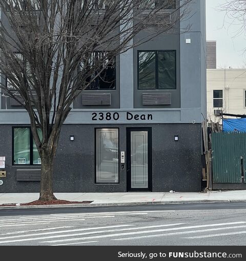 Mad lad developer using comic sans on new properties in south Brooklyn