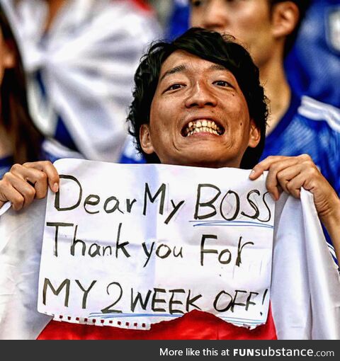 A Japan fan at the World Cup