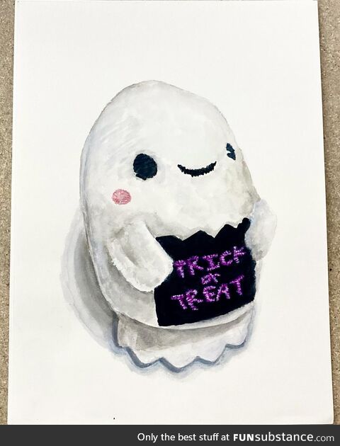 Ghost plush watercolor art!