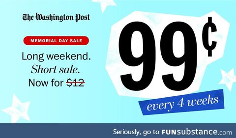 Our Memorial Day Sale is here. Subscribe to The Washington Post today and experience what