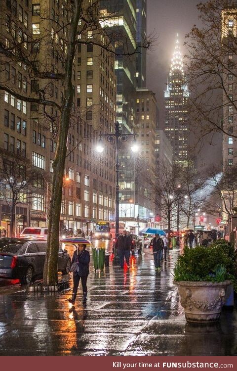 New York in a rainy day