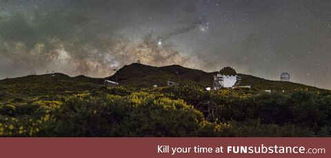 Milky Way Pano at Roque de los Muchachos Observatory / La Palma, Canary Islands, Spain