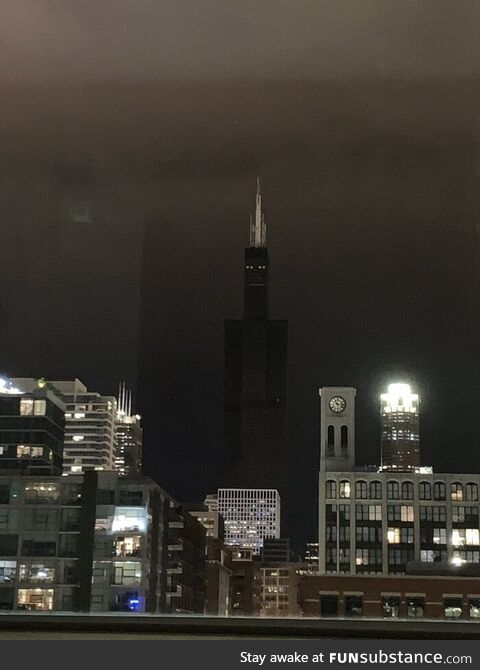 The Sears Tower during a black out