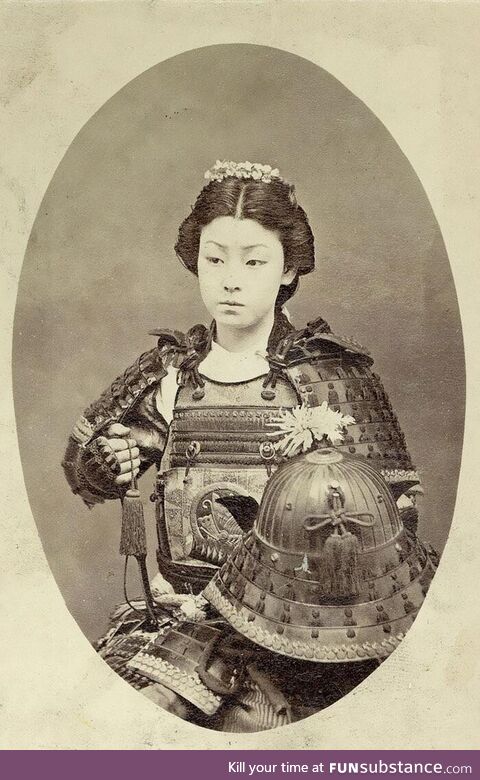 Onna-bugeisha, female samurai warrior of the upper bushi, class in feudal japan ( late