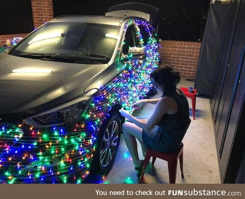 Christmas car decorations almost complete