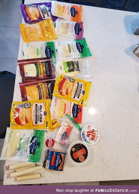 Just emptied the fridge, and my wife may be addicted to cheese