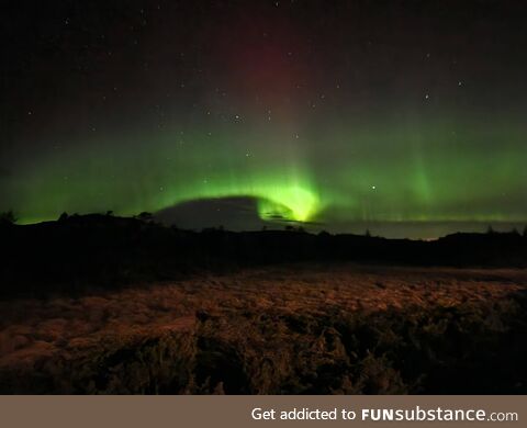 Went for a walk last night, and was treated with an aurora. - Austevoll, Norway