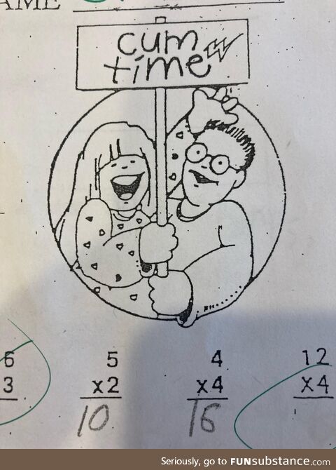 My sons math worksheet