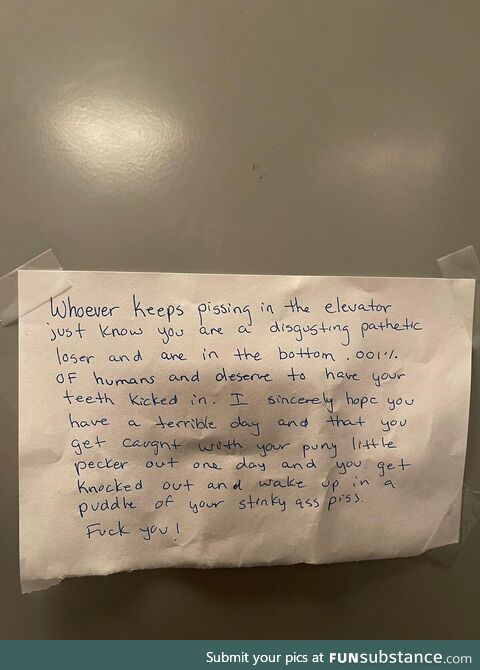 Someone posted this in our elevator today