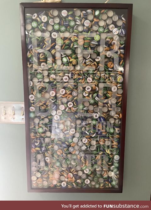 [OC] How many caps? This year is the 18x36x2 cap holder. Family bet money. Counting in a