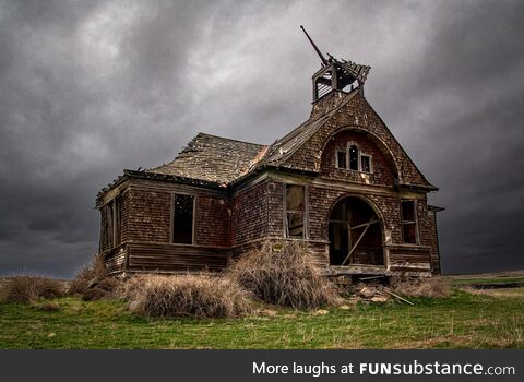 Abandoned schoolhouse in the ghost town of Govan, Washington