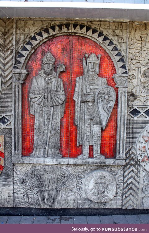 Part of a larger mural, Hare Lane, Gloucester. Made by Henry and Joyce Collins