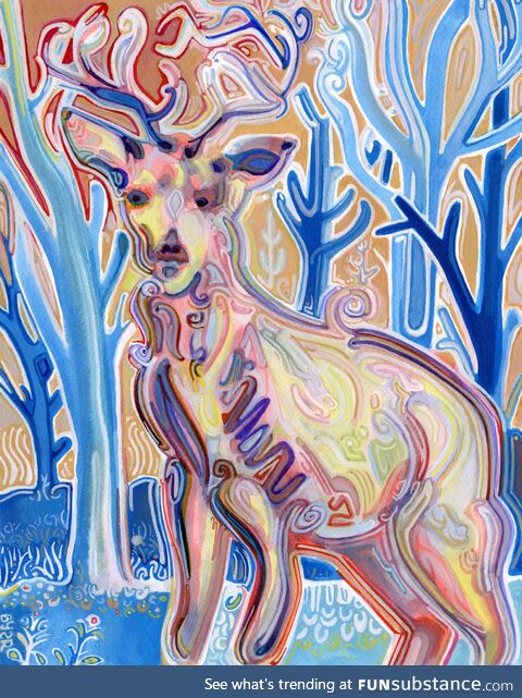 Tried to paint a buck in a new way