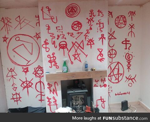 Moved into a house and found these symbols under panelling
