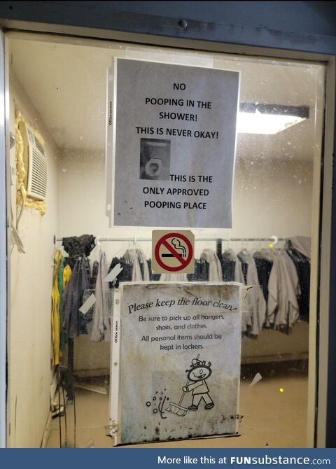 No pooping in the shower