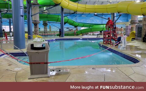 This pool has been closed for "code brown" for about 30 minutes... Which begs the