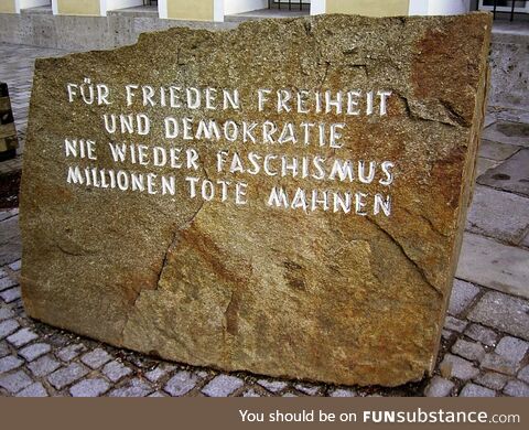 Adolf Hitler's birthplace 'memorial' stone