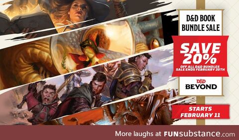 20% off all D&D Bundles Feb 11 - Feb 20