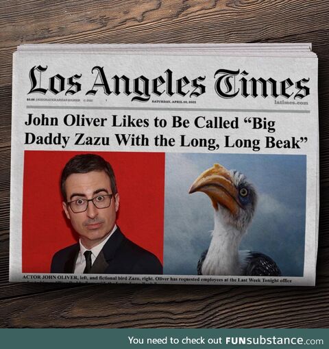 All hail Big Daddy Zazu with the Long Long Beak