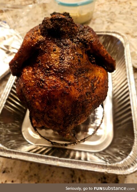 Smoked for 4 hrs at 225°, 25 minutes at 300°
