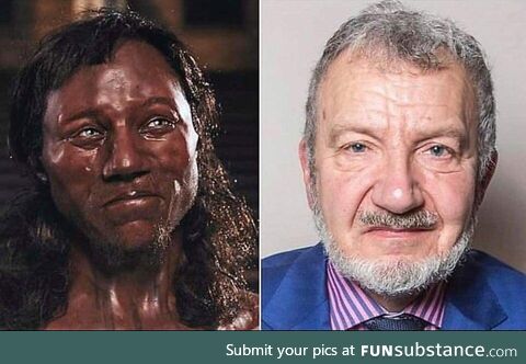 9,000 yr old skeleton found inside cave in England, “Cheddar Man”. He has a living