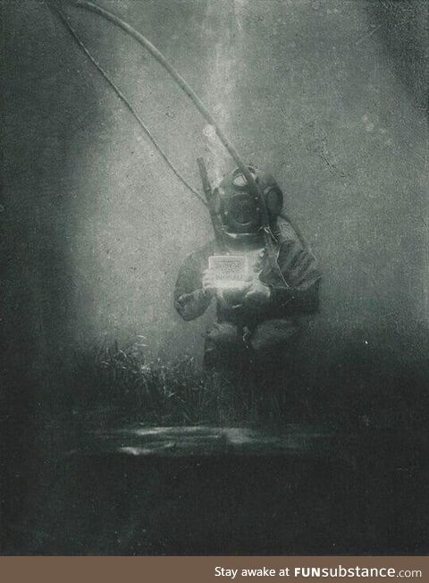 First underwater photo of a man