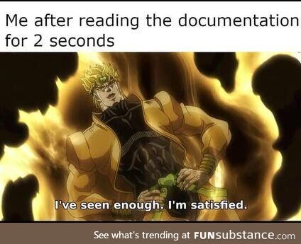 meAfterReadingDocumentation