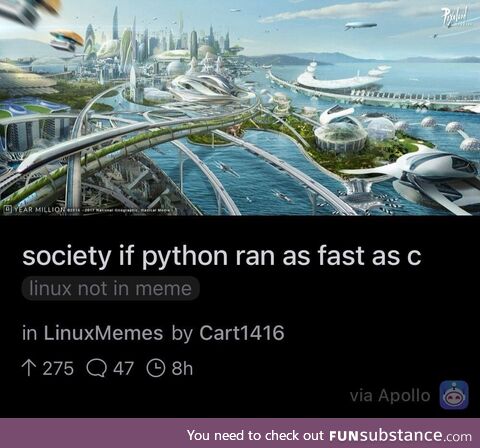 societyIfPythonWasFast