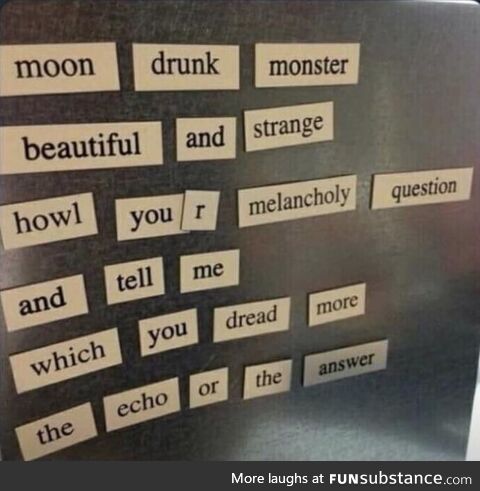 A magnetic poem